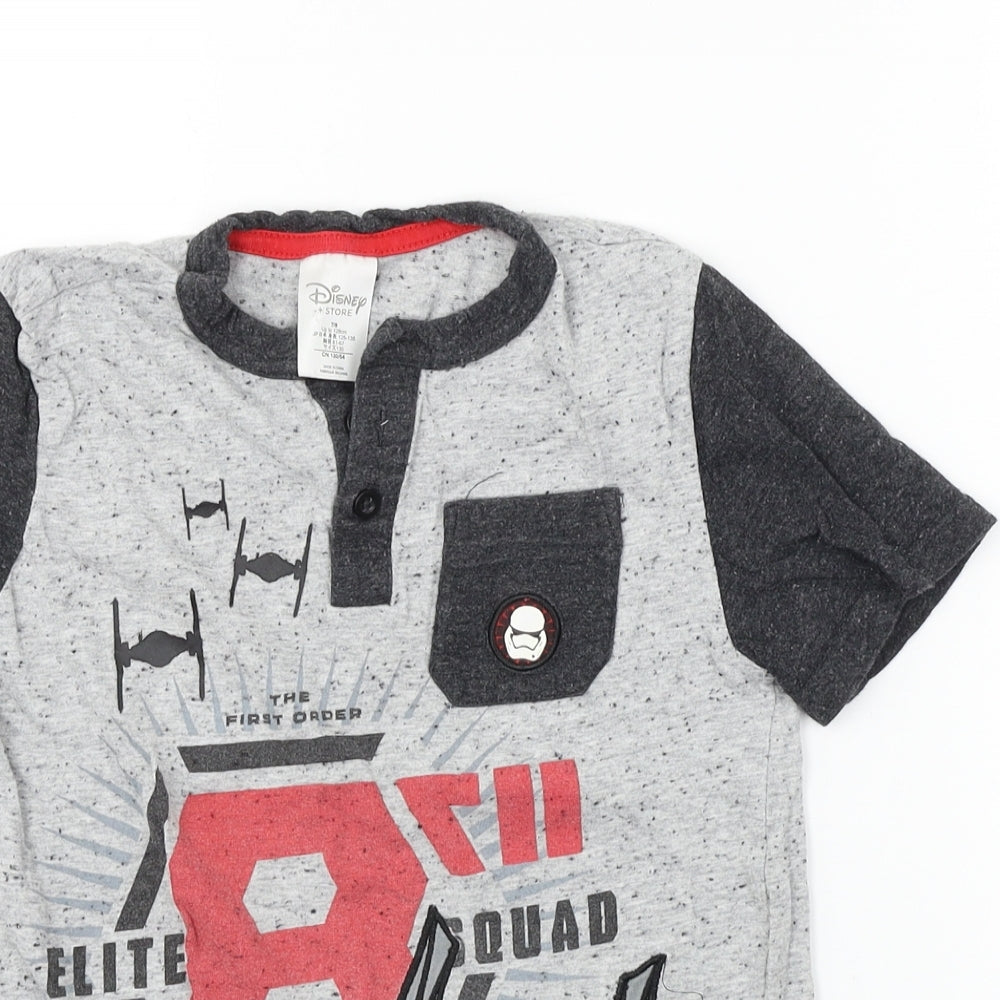 Disney  Boys Grey   Basic T-Shirt Size 7-8 Years