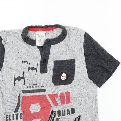 Disney  Boys Grey   Basic T-Shirt Size 7-8 Years