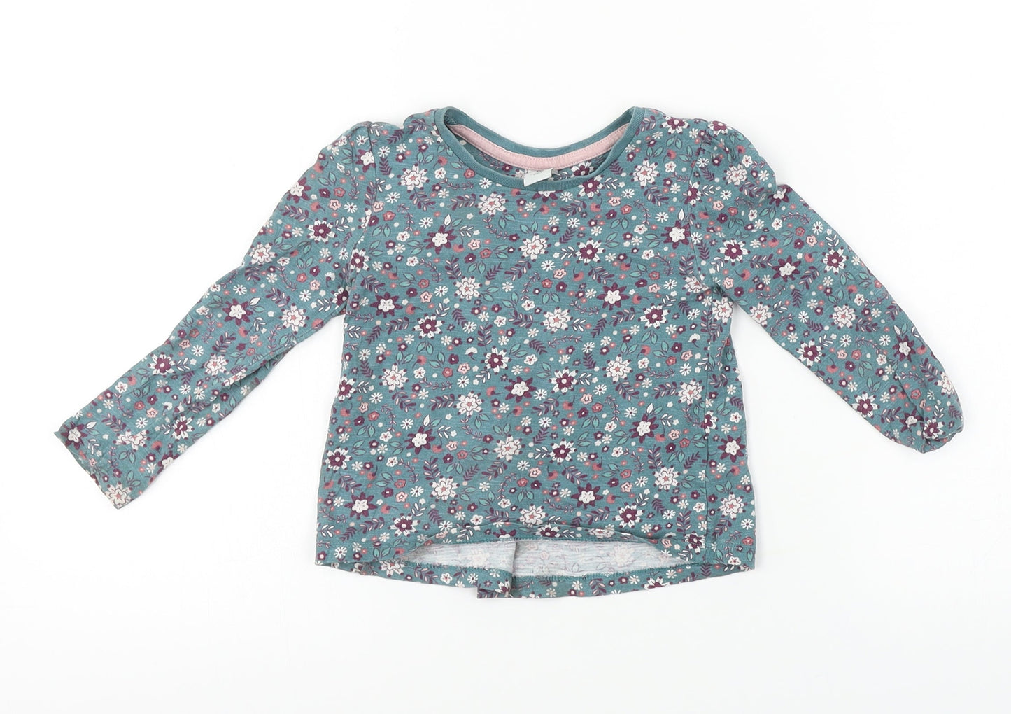 TU Girls Green Floral  Camisole T-Shirt Size 2 Years