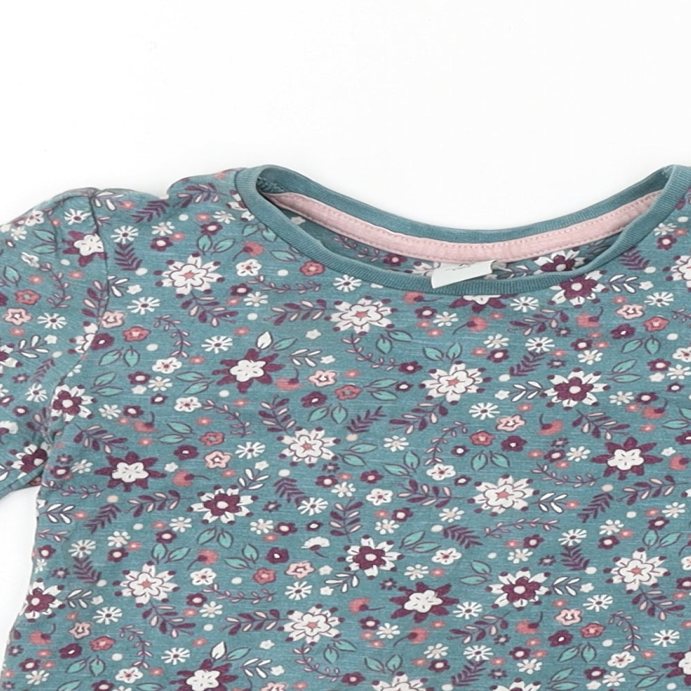 TU Girls Green Floral  Camisole T-Shirt Size 2 Years