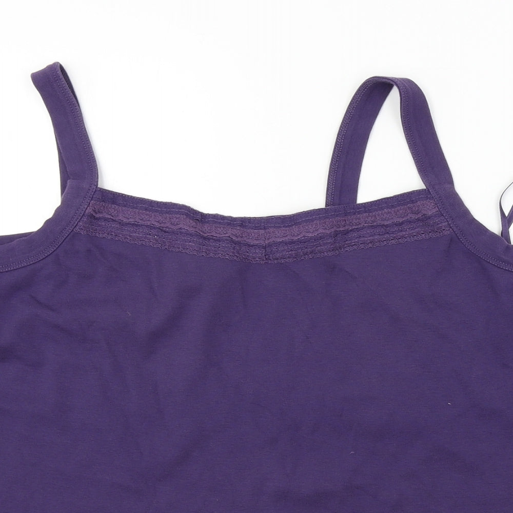 Womens UK Size 16 Ann Harvey Purple Basic T-Shirt