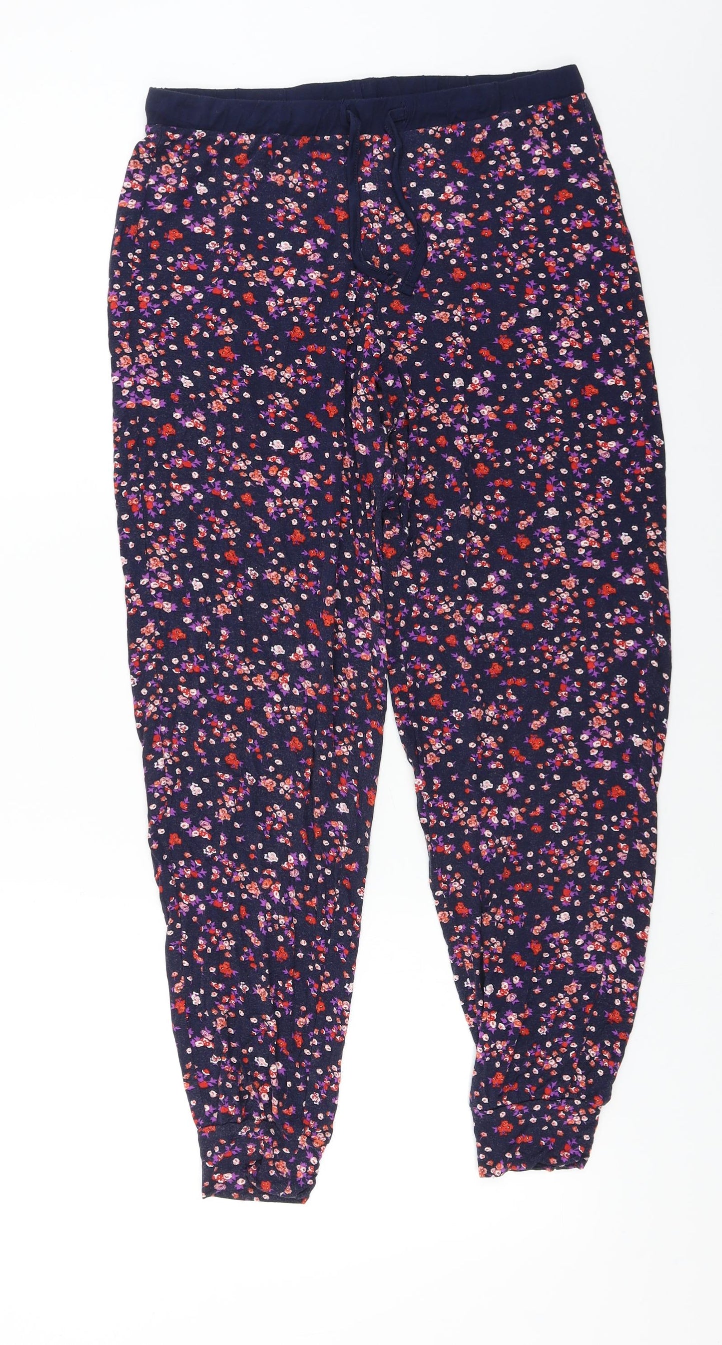 keep well Womens Black Floral  Trousers  Size 10 L24 in