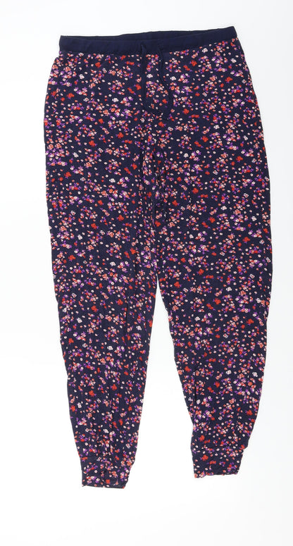 keep well Womens Black Floral  Trousers  Size 10 L24 in