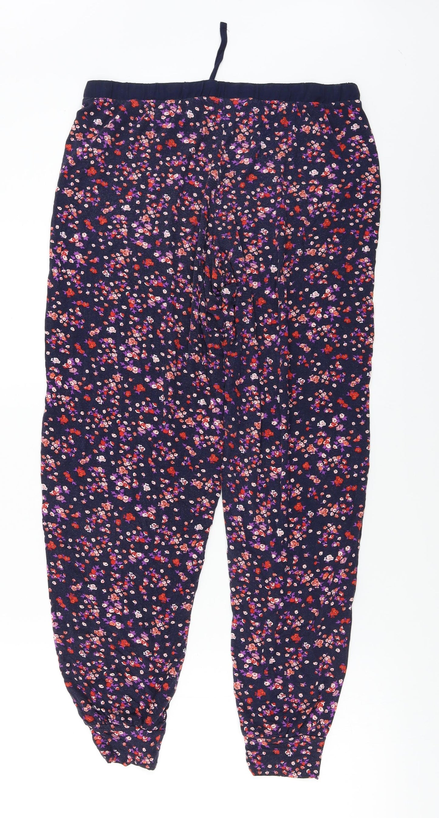 keep well Womens Black Floral  Trousers  Size 10 L24 in