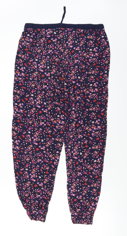 keep well Womens Black Floral  Trousers  Size 10 L24 in