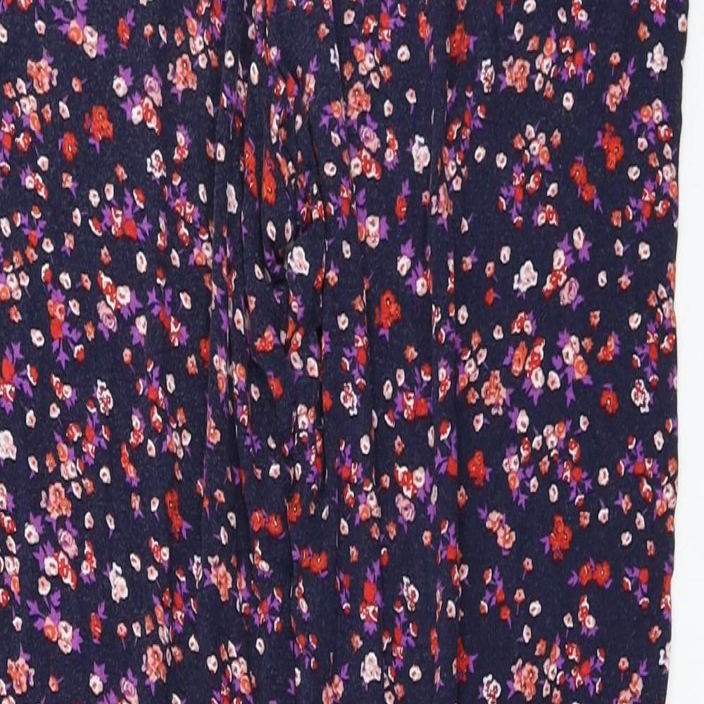 keep well Womens Black Floral  Trousers  Size 10 L24 in