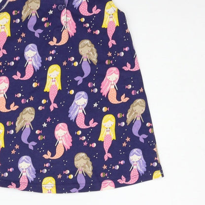 Mini Club Girls Blue Geometric  T-Shirt Dress  Size 12-18 Months