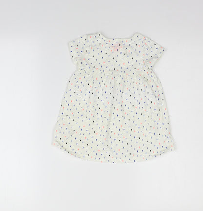 F&F Girls White Geometric  Basic T-Shirt Size 12-18 Months