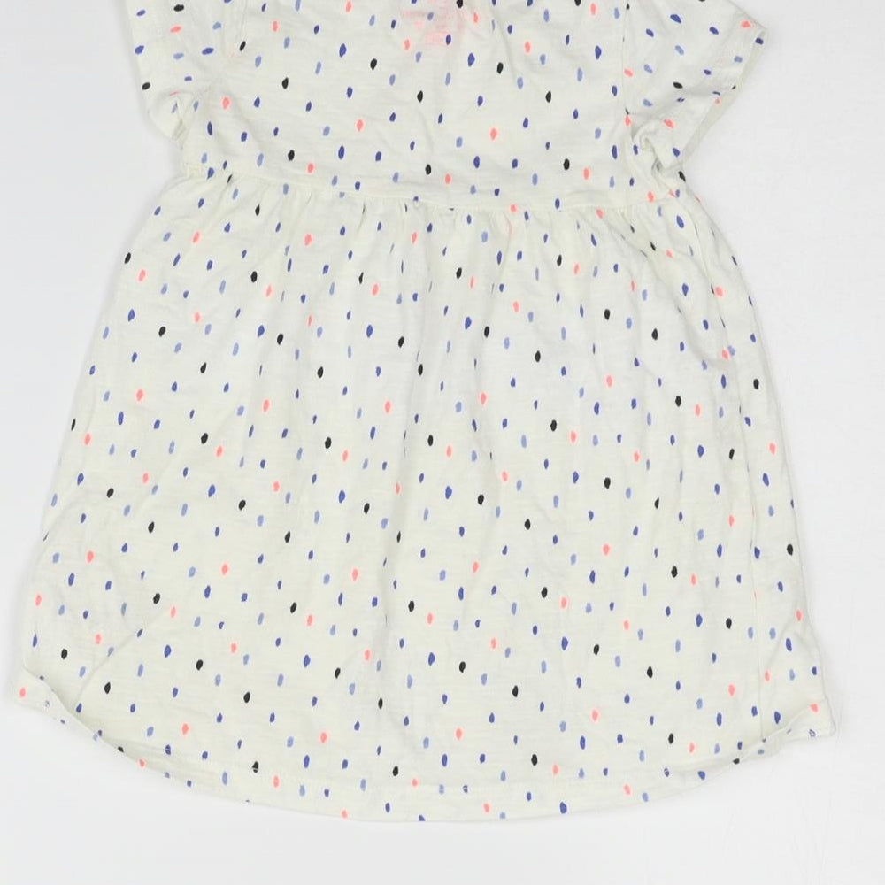 F&F Girls White Geometric  Basic T-Shirt Size 12-18 Months