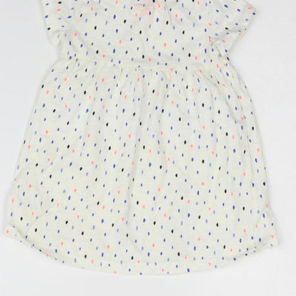 F&F Girls White Geometric  Basic T-Shirt Size 12-18 Months