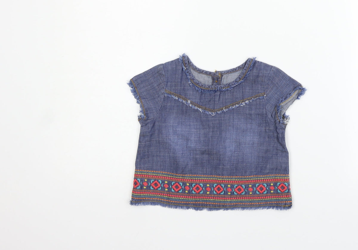 Additional front view of Matalan girls’ blue basic polo, size 12-18, months