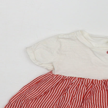 Close-up detail of Next girls’ red basic t-shirt, size 12-18, months