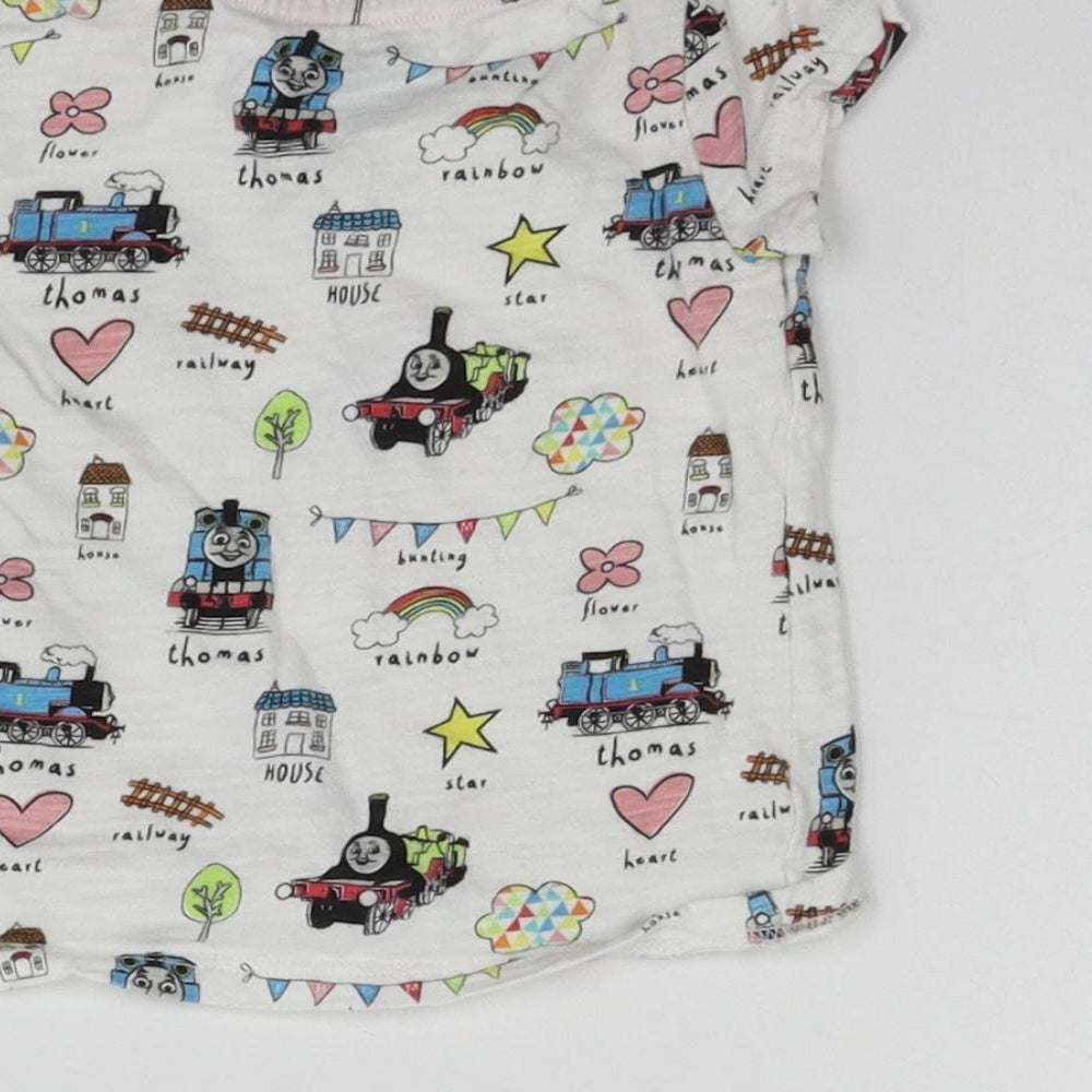 Nutmeg Girls White Geometric  Basic T-Shirt Size 12-18 Months