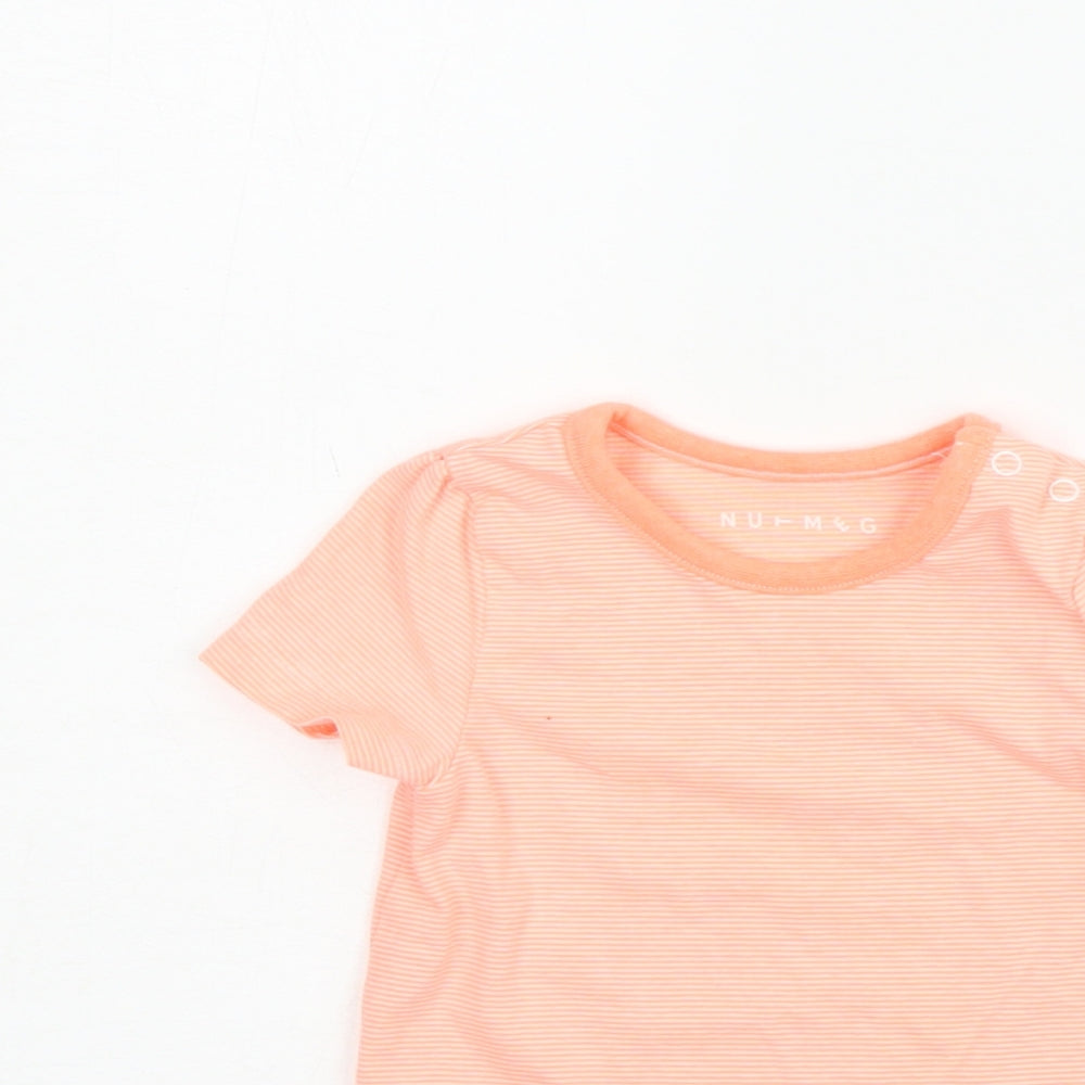 Nutmeg Boys Orange Striped  Basic T-Shirt Size 12-18 Months