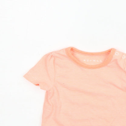 Nutmeg Boys Orange Striped  Basic T-Shirt Size 12-18 Months