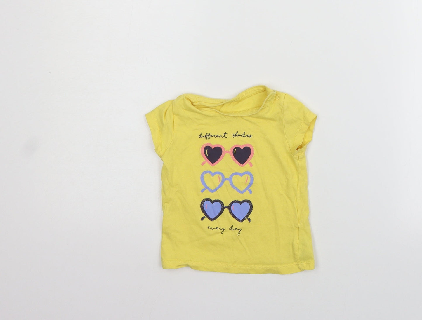 Mothercare Girls Yellow   Basic T-Shirt Size 12-18 Months