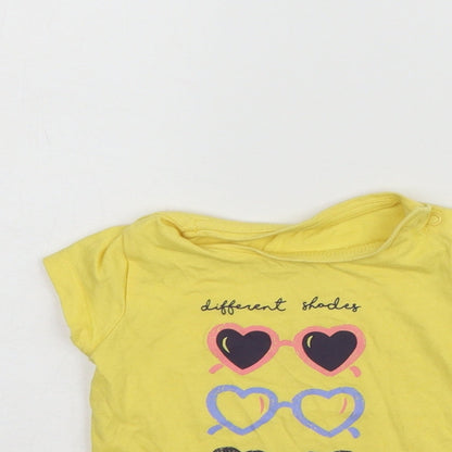 Mothercare Girls Yellow   Basic T-Shirt Size 12-18 Months