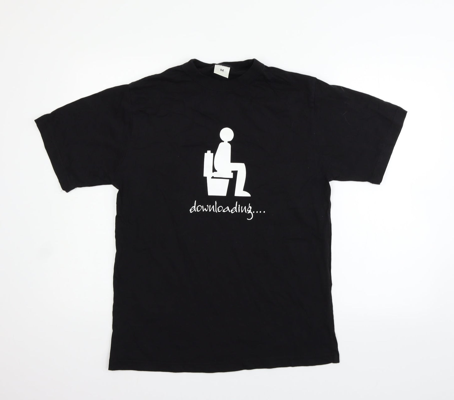 Womens UK Size M Preworn Black Basic T-Shirt