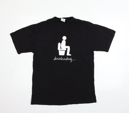 Womens UK Size M Preworn Black Basic T-Shirt