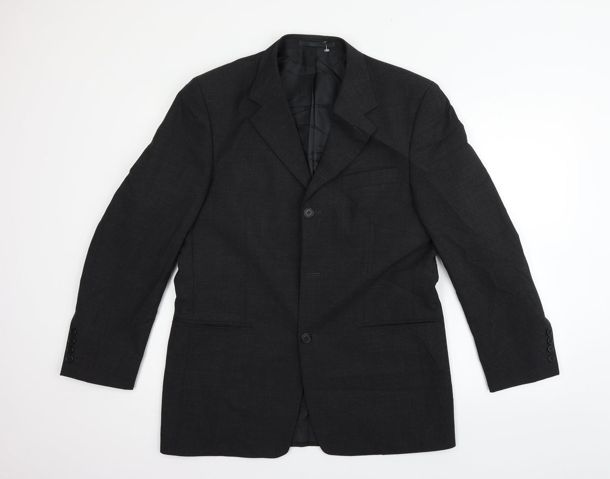 Additional front view of Roman men’s black jacket blazer, size 38