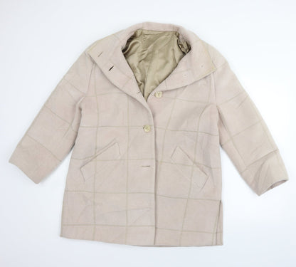 fashion  Womens Beige Check  Jacket Coat Size 14
