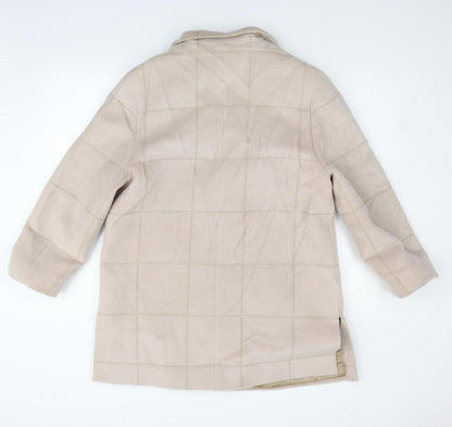 fashion  Womens Beige Check  Jacket Coat Size 14