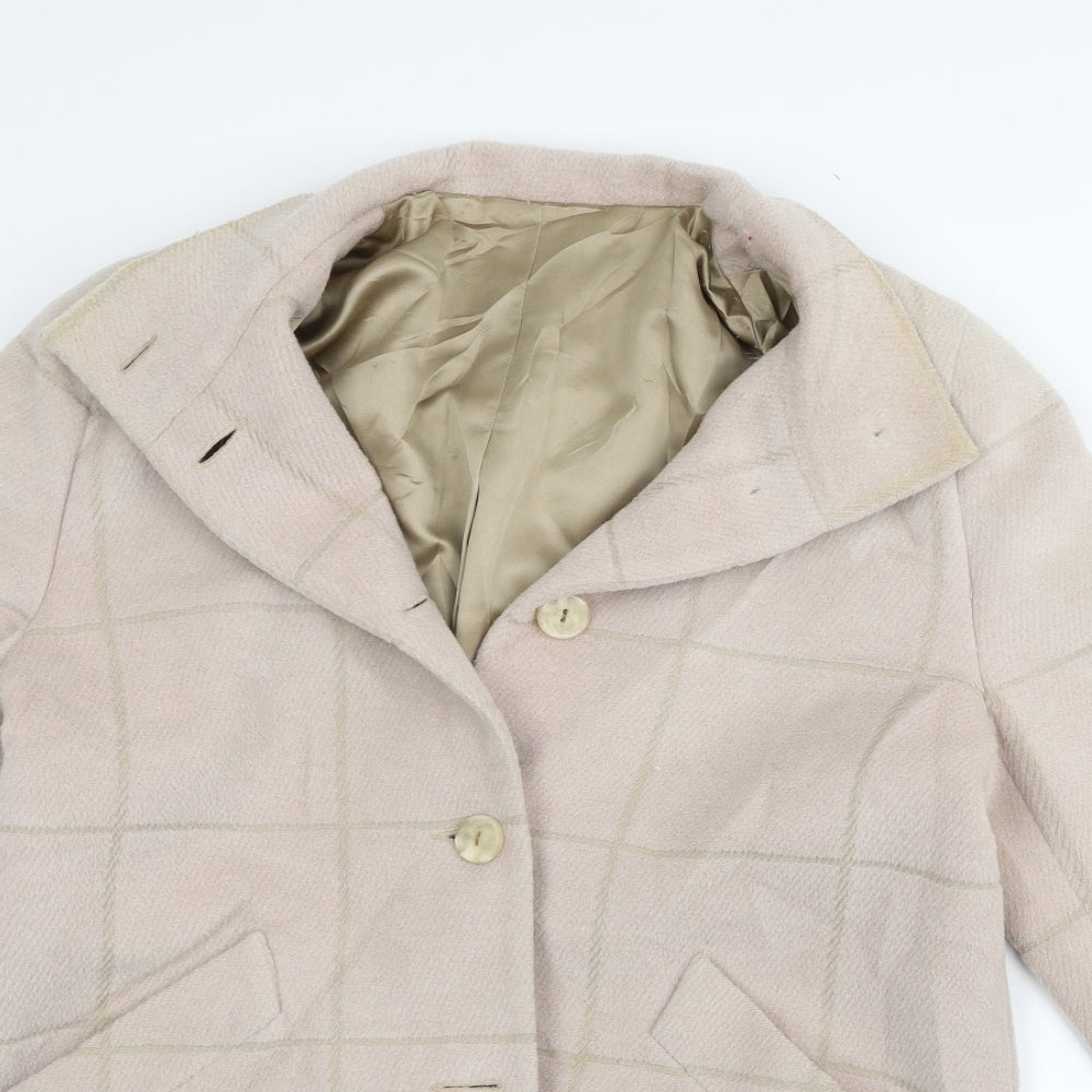 fashion  Womens Beige Check  Jacket Coat Size 14