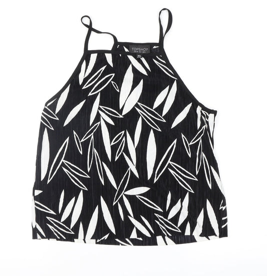 Womens UK Size 10 Topshop Black Camisole Blouse