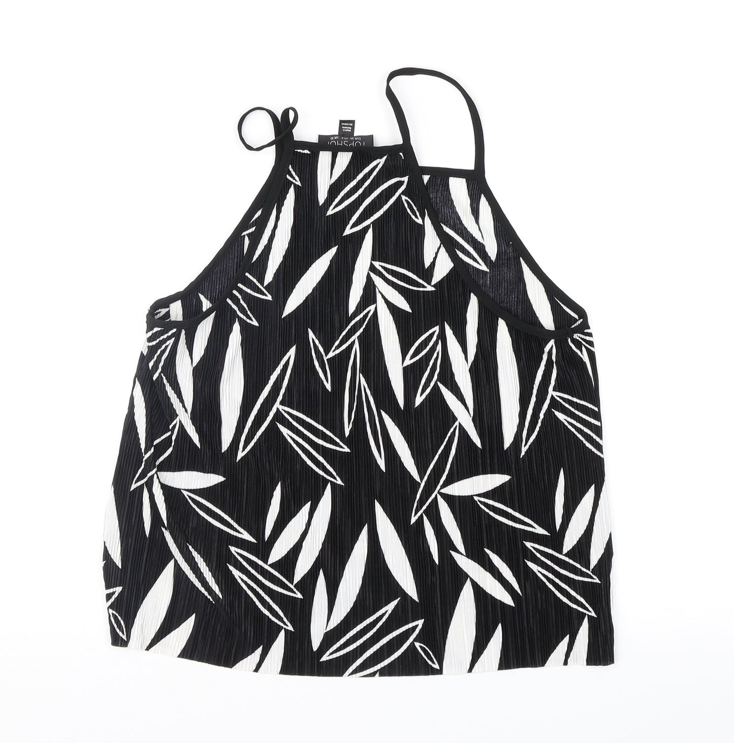 Womens UK Size 10 Topshop Black Camisole Blouse