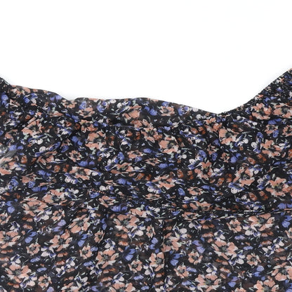 Miss Selfridge Womens Black Floral  Basic Blouse Size 10