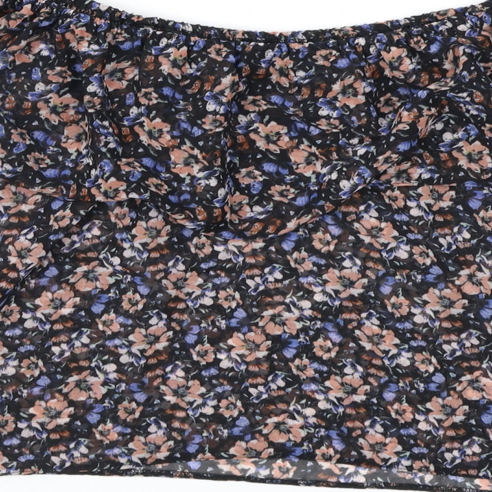 Miss Selfridge Womens Black Floral  Basic Blouse Size 10