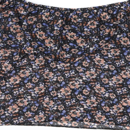 Miss Selfridge Womens Black Floral  Basic Blouse Size 10