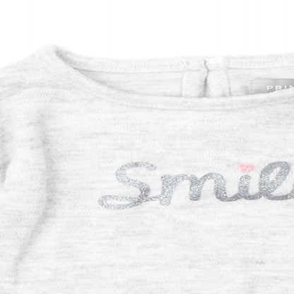 Primark Girls Grey Animal Print  Pullover Jumper Size 0-3 Months