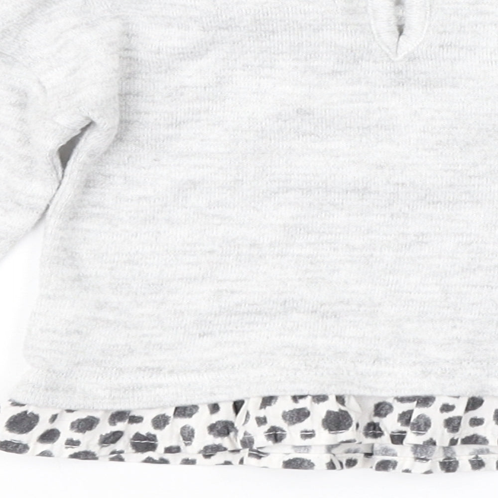 Primark Girls Grey Animal Print  Pullover Jumper Size 0-3 Months