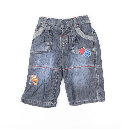 Disney Boys Blue  Denim Cargo Jeans Size 0-3 Months  - Cars