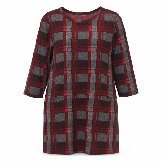 Tu Womens Grey Check  A-Line  Size 14