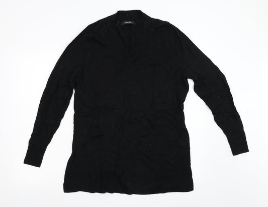 Evans Womens Black  Knit Pullover Jumper Size 14