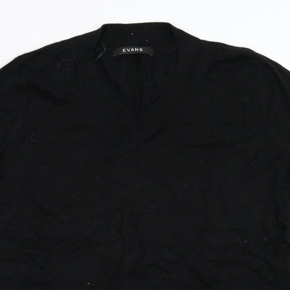 Evans Womens Black  Knit Pullover Jumper Size 14