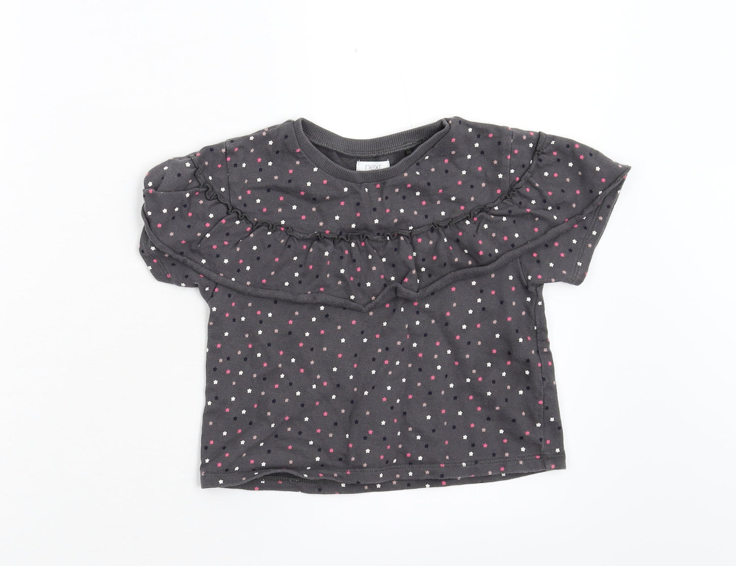 NEXT Girls Grey Geometric  Basic T-Shirt Size 2-3 Years