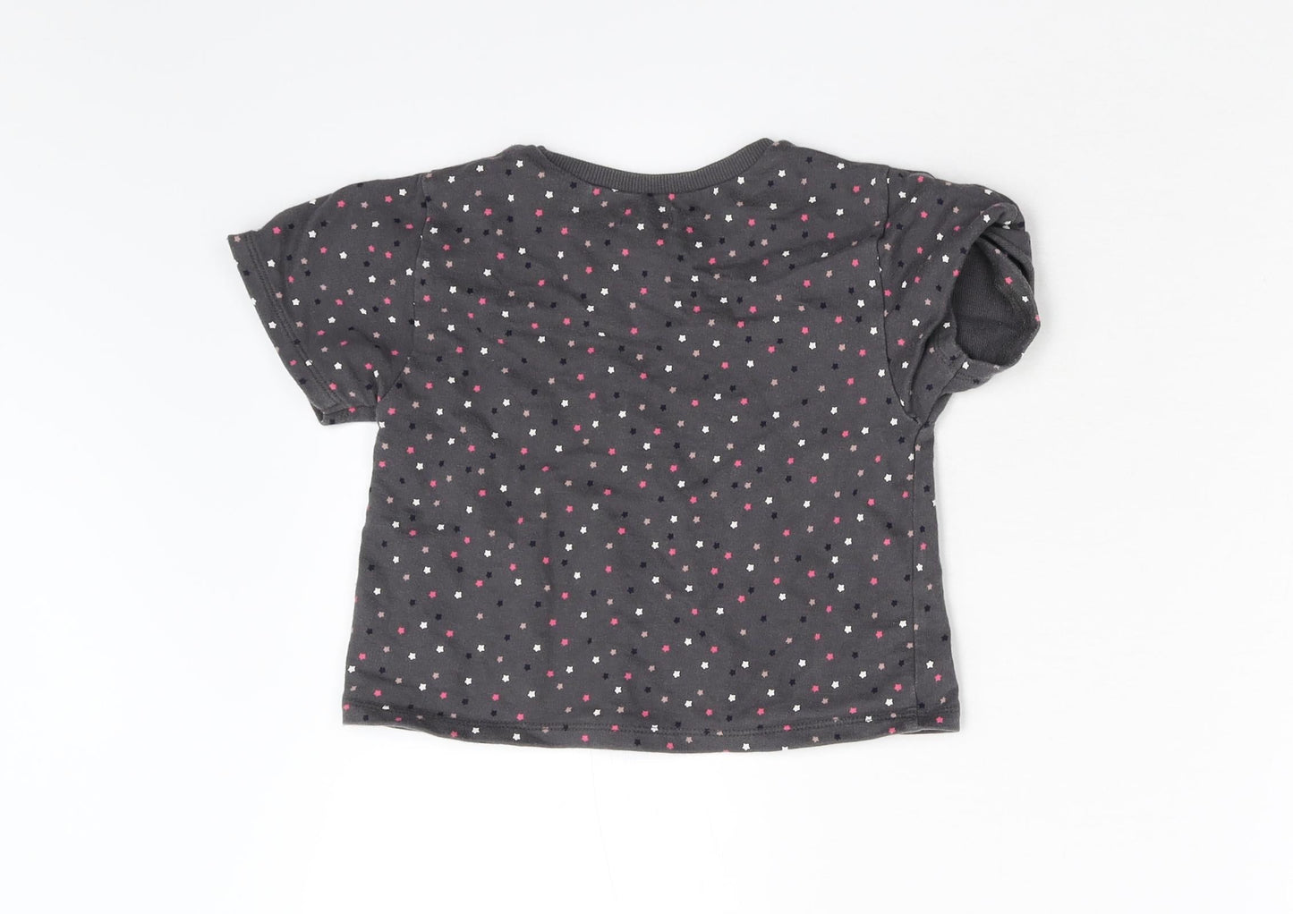 NEXT Girls Grey Geometric  Basic T-Shirt Size 2-3 Years