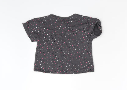 NEXT Girls Grey Geometric  Basic T-Shirt Size 2-3 Years