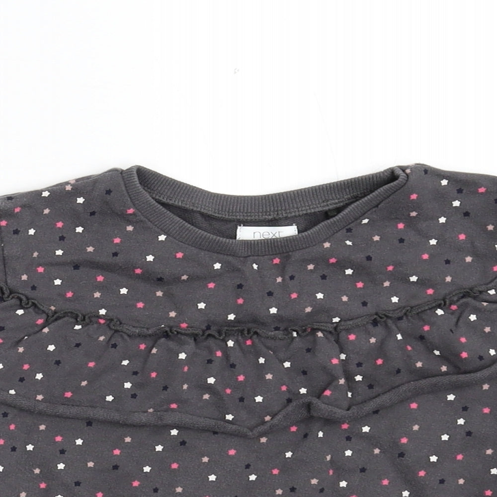NEXT Girls Grey Geometric  Basic T-Shirt Size 2-3 Years