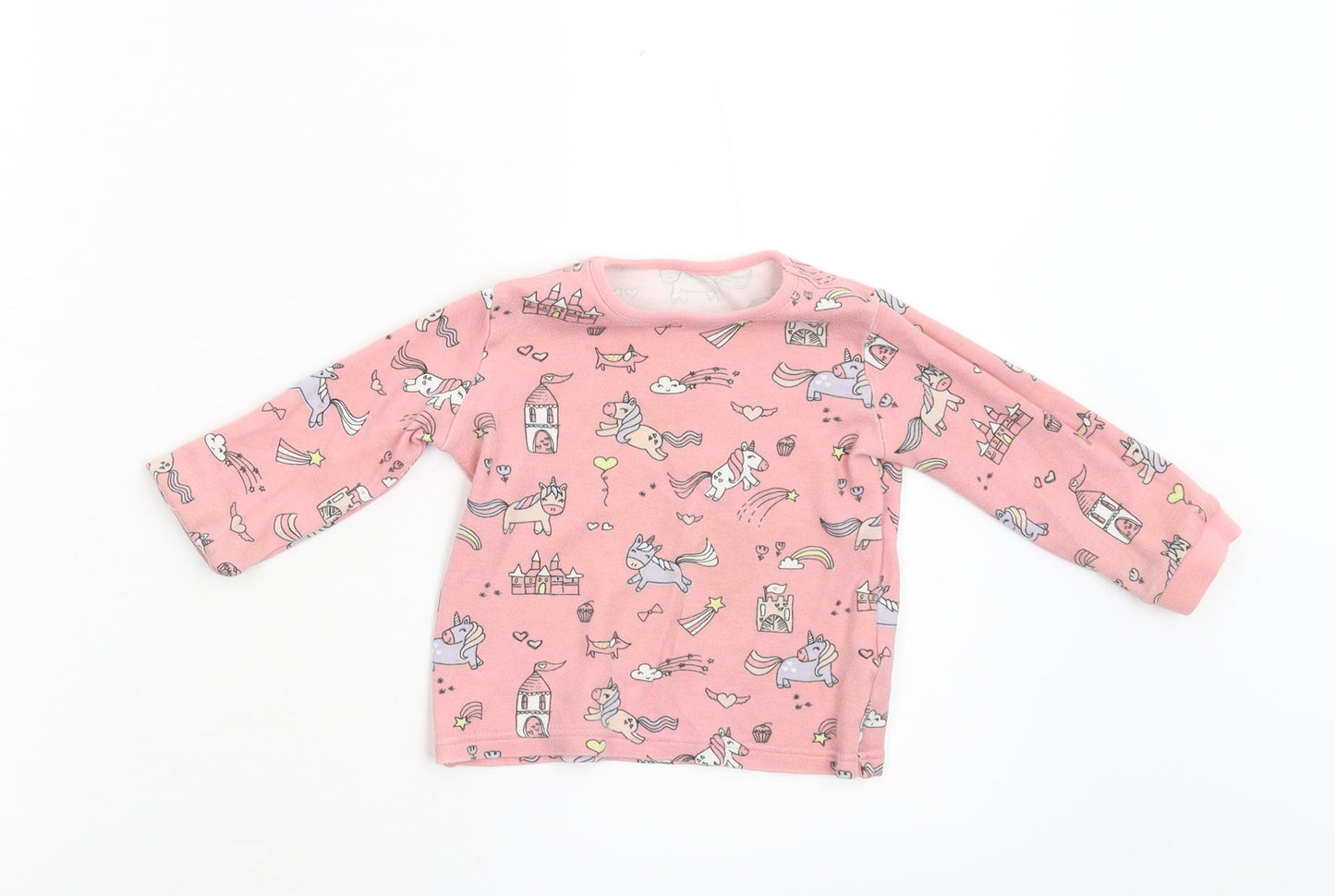 George Girls Pink   Basic T-Shirt Size 12-18 Months
