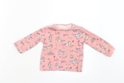 George Girls Pink   Basic T-Shirt Size 12-18 Months