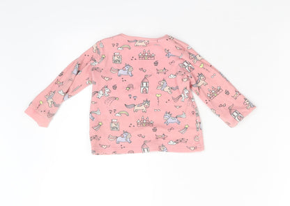 George Girls Pink   Basic T-Shirt Size 12-18 Months