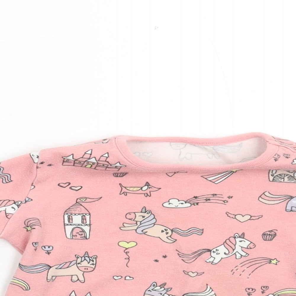 George Girls Pink   Basic T-Shirt Size 12-18 Months