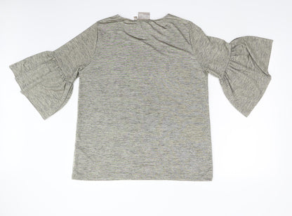Back view of Dantelle women’s gold basic t-shirt, size L