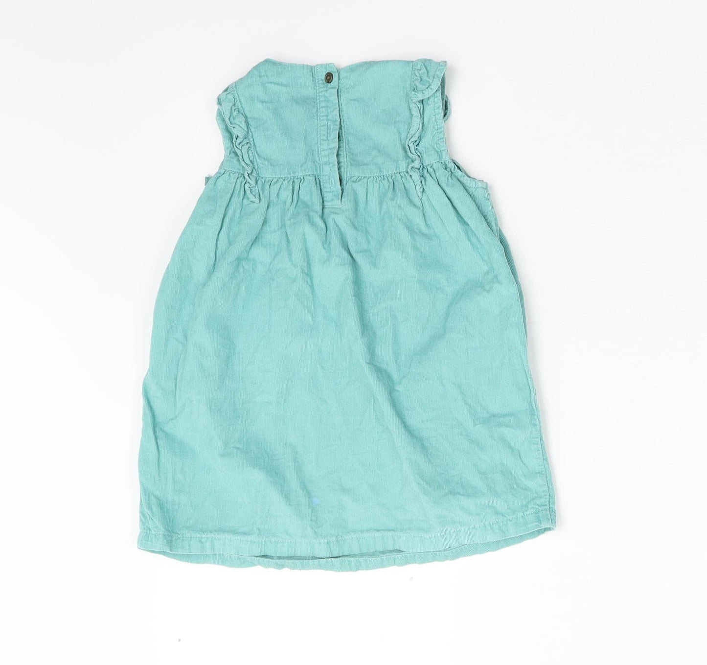 M&S Girls Green  Corduroy Shift  Size 18-24 Months