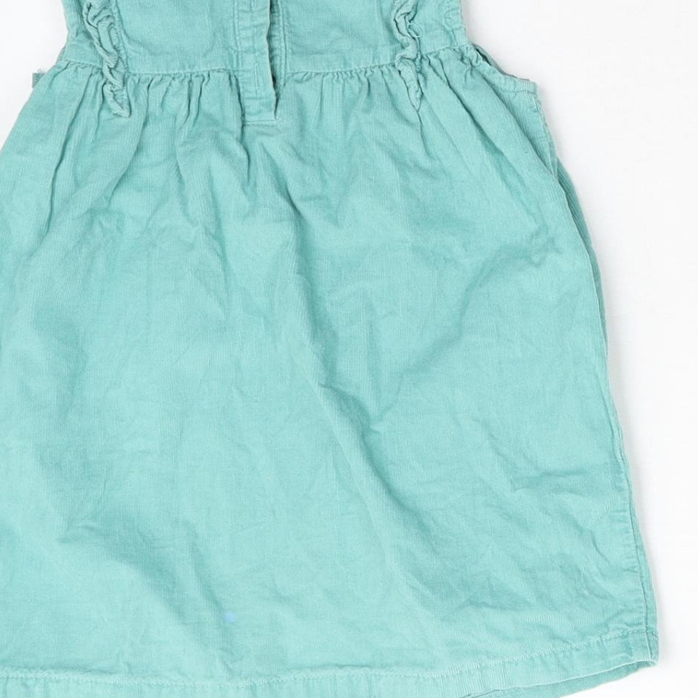 M&S Girls Green  Corduroy Shift  Size 18-24 Months