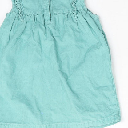 M&S Girls Green  Corduroy Shift  Size 18-24 Months